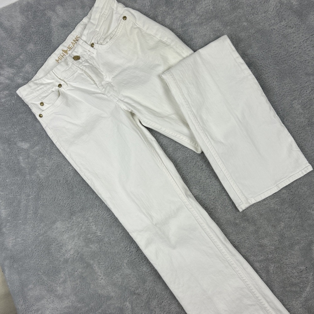 MiH Jeans The London Mid Rise Subtle Bootcut Womens 25 White 26x32.5 inseam